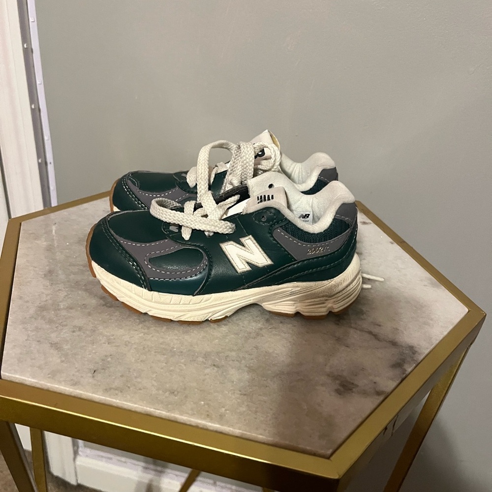 New Balance Kids' Green and White Sneakers